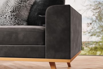 Copenhagen 4-seters Venstrevendt L-formet Divansofa i Fløyel - Mørk grå - Møbler - Sofaer - Sofaer med sjeselong - 4 seters sofa med divan