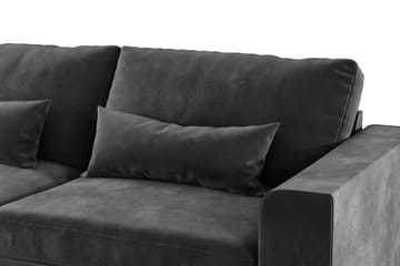Copenhagen 4-seters Venstrevendt L-formet Divansofa i Fløyel - Mørk grå - Møbler - Sofaer - Sofaer med sjeselong - 4 seters sofa med divan