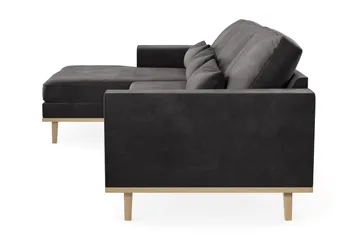 Copenhagen 4-seters Venstrevendt L-formet Divansofa i Fløyel - Mørk grå - Møbler - Sofaer - Sofaer med sjeselong - 4 seters sofa med divan
