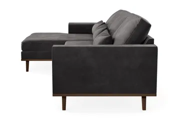 Copenhagen 4-seters Venstrevendt L-formet Divansofa i Fløyel - Mørk grå - Møbler - Sofaer - Sofaer med sjeselong - 4 seters sofa med divan