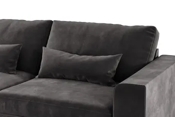 Copenhagen 4-seters Venstrevendt L-formet Divansofa i Fløyel - Mørk grå - Møbler - Sofaer - Sofaer med sjeselong - 4 seters sofa med divan