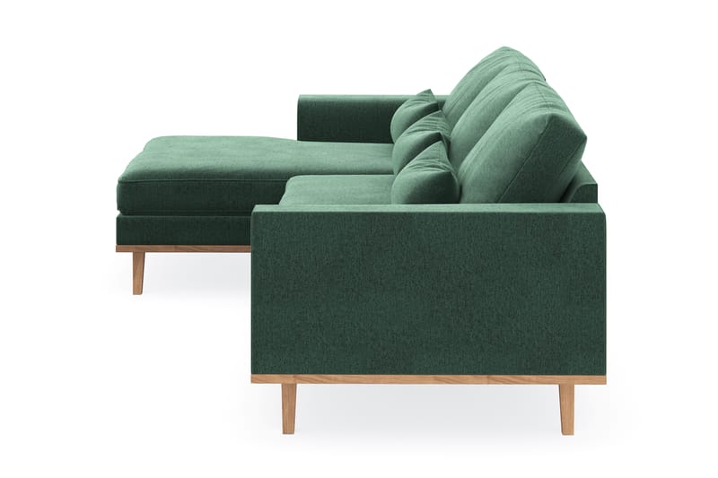 Copenhagen 4-seters Venstrevendt L-formet Divansofa i Fløyel - Mørk grønn - Møbler - Sofaer - Sofaer med sjeselong - 4 seters sofa med divan