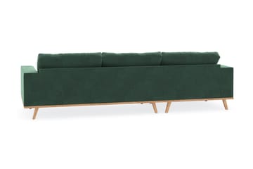 Copenhagen 4-seters Venstrevendt L-formet Divansofa i Fløyel - Mørk grønn - Møbler - Sofaer - Sofaer med sjeselong - 4 seters sofa med divan