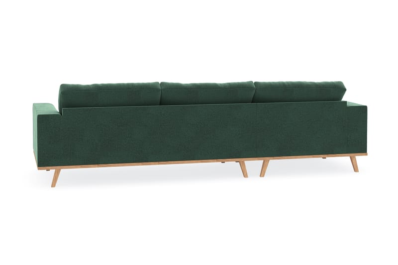Copenhagen 4-seters Venstrevendt L-formet Divansofa i Fløyel - Mørk grønn - Møbler - Sofaer - Sofaer med sjeselong - 4 seters sofa med divan