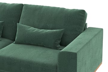 Copenhagen 4-seters Venstrevendt L-formet Divansofa i Fløyel - Mørk grønn - Møbler - Sofaer - Sofaer med sjeselong - 4 seters sofa med divan