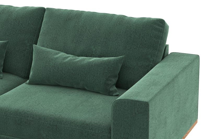 Copenhagen 4-seters Venstrevendt L-formet Divansofa i Fløyel - Mørk grønn - Møbler - Sofaer - Sofaer med sjeselong - 4 seters sofa med divan
