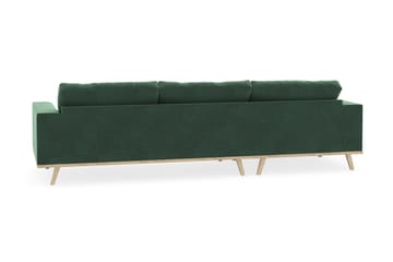 Copenhagen 4-seters Venstrevendt L-formet Divansofa i Fløyel - Mørk grønn - Møbler - Sofaer - Sofaer med sjeselong - 4 seters sofa med divan