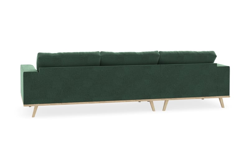 Copenhagen 4-seters Venstrevendt L-formet Divansofa i Fløyel - Mørk grønn - Møbler - Sofaer - Sofaer med sjeselong - 4 seters sofa med divan