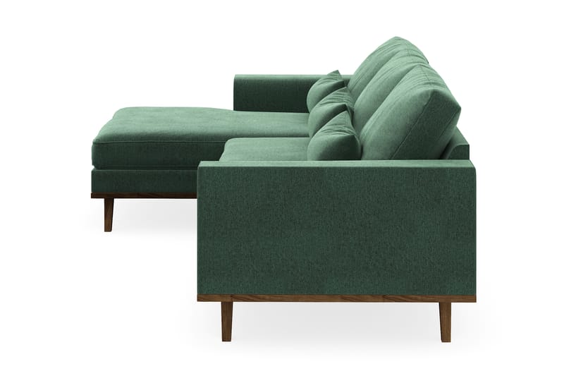Copenhagen 4-seters Venstrevendt L-formet Divansofa i Fløyel - Mørk grønn - Møbler - Sofaer - Sofaer med sjeselong - 4 seters sofa med divan