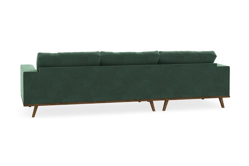 Copenhagen 4-seters Venstrevendt L-formet Divansofa i Fløyel - Mørk grønn - Møbler - Sofaer - Sofaer med sjeselong - 4 seters sofa med divan