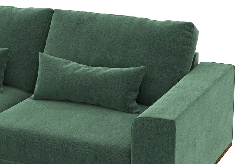 Copenhagen 4-seters Venstrevendt L-formet Divansofa i Fløyel - Mørk grønn - Møbler - Sofaer - Sofaer med sjeselong - 4 seters sofa med divan
