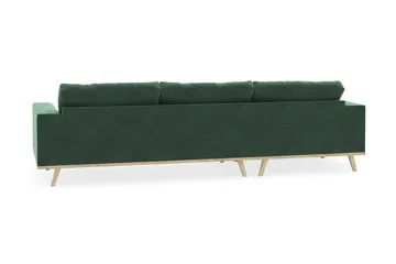 Copenhagen 4-seters Venstrevendt L-formet Divansofa i Fløyel - Mørk grønn - Møbler - Sofaer - Sofaer med sjeselong - 4 seters sofa med divan