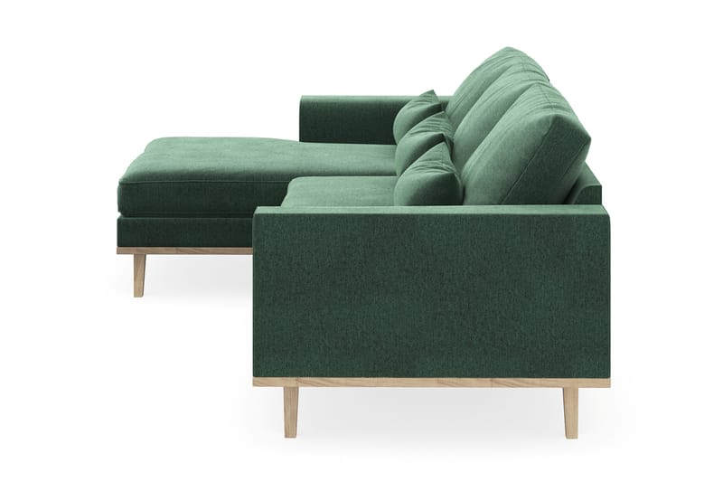 Copenhagen 4-seters Venstrevendt L-formet Divansofa i Fløyel - Mørk grønn - Møbler - Sofaer - Sofaer med sjeselong - 4 seters sofa med divan