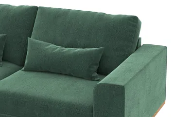 Copenhagen 4-seters Venstrevendt L-formet Divansofa i Fløyel - Mørk grønn - Møbler - Sofaer - Sofaer med sjeselong - 4 seters sofa med divan