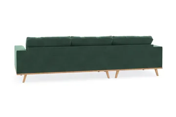 Copenhagen 4-seters Venstrevendt L-formet Divansofa i Fløyel - Mørk grønn - Møbler - Sofaer - Sofaer med sjeselong - 4 seters sofa med divan