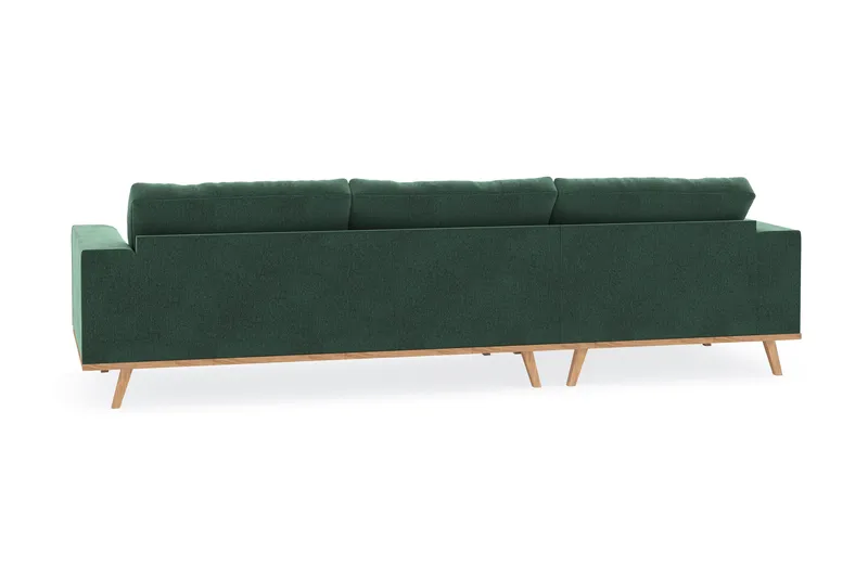 Copenhagen 4-seters Venstrevendt L-formet Divansofa i Fløyel - Mørk grønn - Møbler - Sofaer - Sofaer med sjeselong - 4 seters sofa med divan