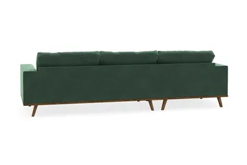 Copenhagen 4-seters Venstrevendt L-formet Divansofa i Fløyel - Mørk grønn - Møbler - Sofaer - Sofaer med sjeselong - 4 seters sofa med divan