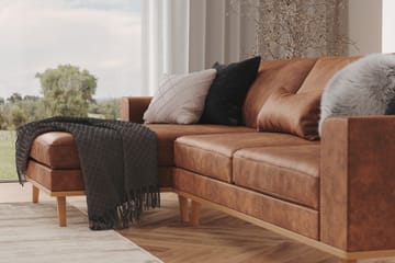 Copenhagen 4-seters Venstrevendt L-formet Divansofa i Kunstlær - Brun - Møbler - Sofaer - Sofaer med sjeselong - 4 seters sofa med divan