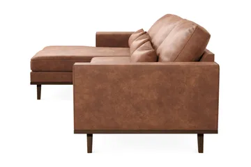 Copenhagen 4-seters Venstrevendt L-formet Divansofa i Kunstlær - Brun - Møbler - Sofaer - Sofaer med sjeselong - 4 seters sofa med divan