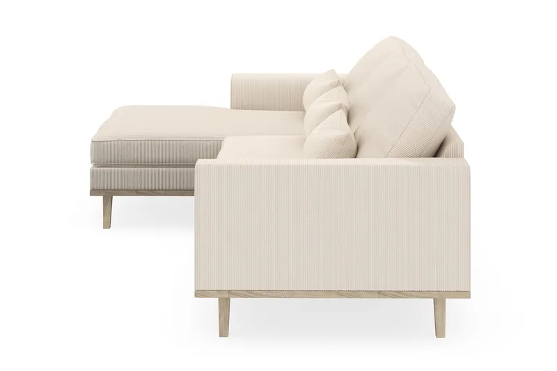 Copenhagen 4-seters Venstrevendt L-formet Divansofa i Manchester - Beige - Møbler - Sofaer - Sofaer med sjeselong - 4 seters sofa med divan