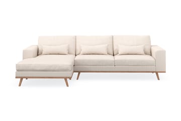 Copenhagen 4-seters Venstrevendt L-formet Divansofa i Manchester - Beige - Møbler - Sofaer - Sofaer med sjeselong - 4 seters sofa med divan