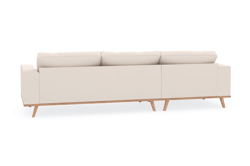 Copenhagen 4-seters Venstrevendt L-formet Divansofa i Manchester - Beige - Møbler - Sofaer - Sofaer med sjeselong - 4 seters sofa med divan