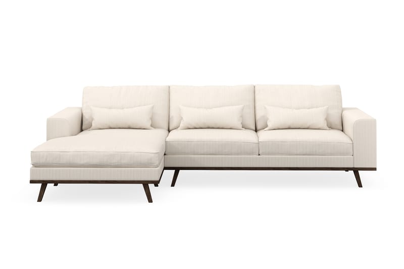 Copenhagen 4-seters Venstrevendt L-formet Divansofa i Manchester - Beige - Møbler - Sofaer - Sofaer med sjeselong - 4 seters sofa med divan