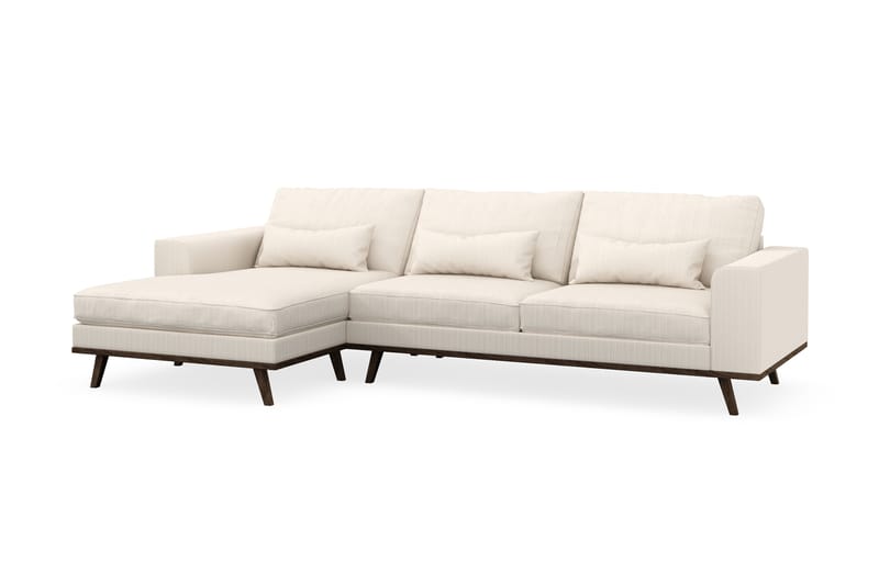 Copenhagen 4-seters Venstrevendt L-formet Divansofa i Manchester - Beige - Møbler - Sofaer - Sofaer med sjeselong - 4 seters sofa med divan