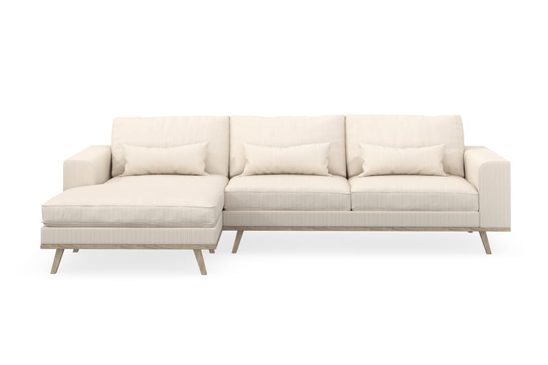 Copenhagen 4-seters Venstrevendt L-formet Divansofa i Manchester - Beige - Møbler - Sofaer - Sofaer med sjeselong - 4 seters sofa med divan