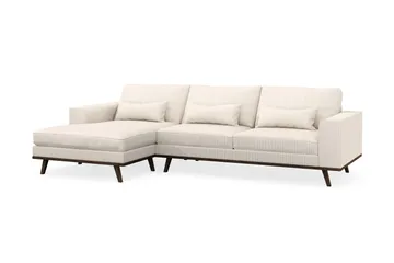 Copenhagen 4-seters Venstrevendt L-formet Divansofa i Manchester - Beige - Møbler - Sofaer - Sofaer med sjeselong - 4 seters sofa med divan