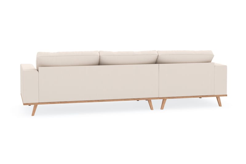 Copenhagen 4-seters Venstrevendt L-formet Divansofa i Manchester - Beige - Møbler - Sofaer - Sofaer med sjeselong - 4 seters sofa med divan