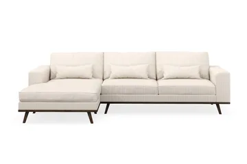 Copenhagen 4-seters Venstrevendt L-formet Divansofa i Manchester - Beige - Møbler - Sofaer - Sofaer med sjeselong - 4 seters sofa med divan