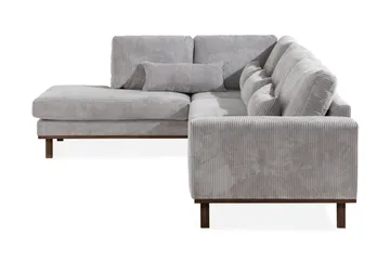 Copenhagen 4-seters Venstrevendt L-formet Divansofa i Manchester - Lys grå - Møbler - Sofaer - Sofaer med sjeselong - 4 seters sofa med divan
