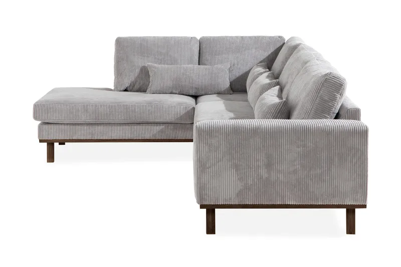 Copenhagen 4-seters Venstrevendt L-formet Divansofa i Manchester - Lys grå - Møbler - Sofaer - Sofaer med sjeselong - 4 seters sofa med divan