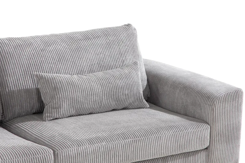 Copenhagen 4-seters Venstrevendt L-formet Divansofa i Manchester - Lys grå - Møbler - Sofaer - Sofaer med sjeselong - 4 seters sofa med divan