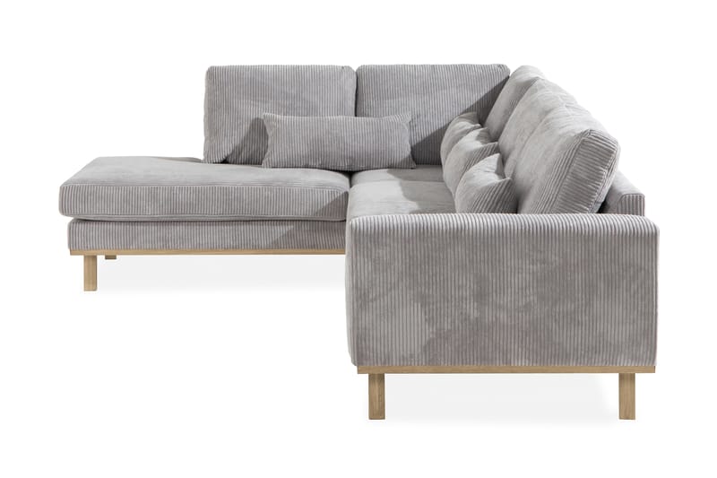 Copenhagen 4-seters Venstrevendt L-formet Divansofa i Manchester - Lys grå - Møbler - Sofaer - Sofaer med sjeselong - 4 seters sofa med divan