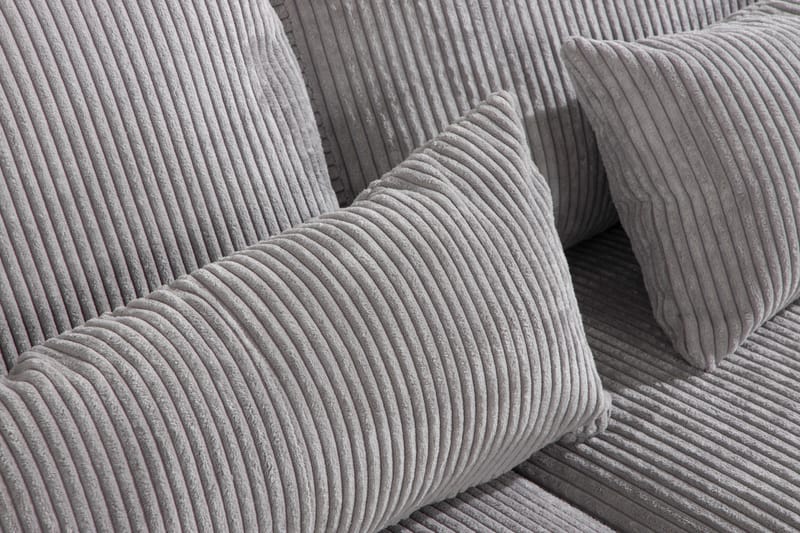 Copenhagen 4-seters Venstrevendt L-formet Divansofa i Manchester - Lys grå - Møbler - Sofaer - Sofaer med sjeselong - 4 seters sofa med divan