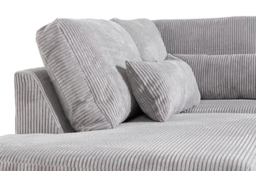 Copenhagen 4-seters Venstrevendt L-formet Divansofa i Manchester - Lys grå - Møbler - Sofaer - Sofaer med sjeselong - 4 seters sofa med divan