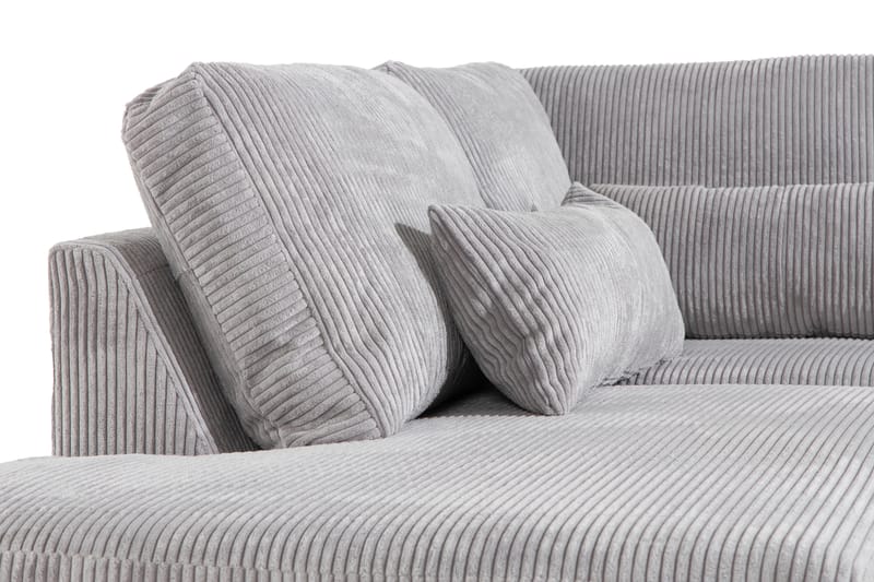 Copenhagen 4-seters Venstrevendt L-formet Divansofa i Manchester - Lys grå - Møbler - Sofaer - Sofaer med sjeselong - 4 seters sofa med divan