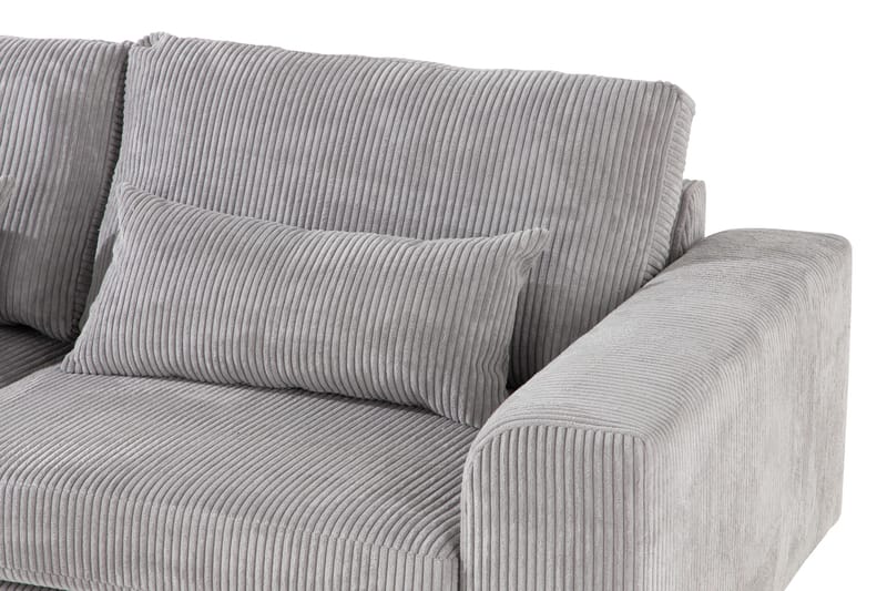 Copenhagen 4-seters Venstrevendt L-formet Divansofa i Manchester - Lys grå - Møbler - Sofaer - Sofaer med sjeselong - 4 seters sofa med divan