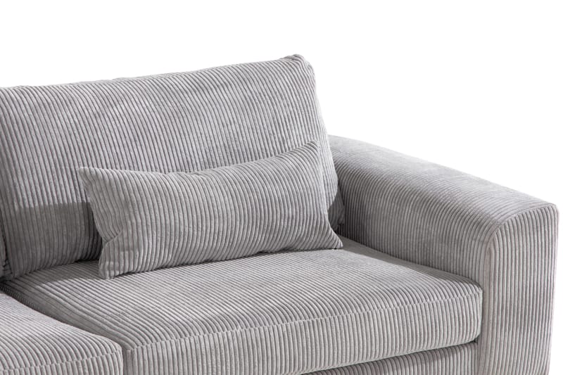 Copenhagen 4-seters Venstrevendt L-formet Divansofa i Manchester - Lys grå - Møbler - Sofaer - Sofaer med sjeselong - 4 seters sofa med divan