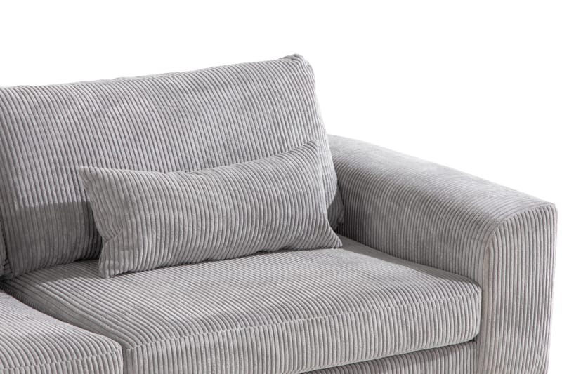Copenhagen 4-seters Venstrevendt L-formet Divansofa i Manchester - Lys grå - Møbler - Sofaer - Sofaer med sjeselong - 4 seters sofa med divan