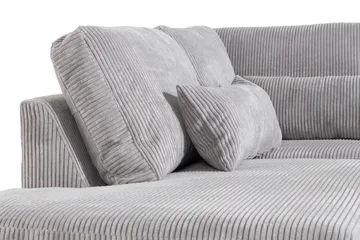 Copenhagen 4-seters Venstrevendt L-formet Divansofa i Manchester - Lys grå - Møbler - Sofaer - Sofaer med sjeselong - 4 seters sofa med divan