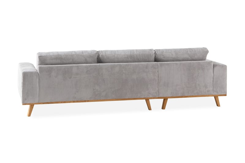 Copenhagen 4-seters Venstrevendt L-formet Divansofa i Manchester - Lys grå - Møbler - Sofaer - Sofaer med sjeselong - 4 seters sofa med divan