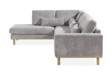 Copenhagen 4-seters Venstrevendt L-formet Divansofa i Manchester - Lys grå - Møbler - Sofaer - Sofaer med sjeselong - 4 seters sofa med divan