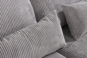 Copenhagen 4-seters Venstrevendt L-formet Divansofa i Manchester - Lys grå - Møbler - Sofaer - Sofaer med sjeselong - 4 seters sofa med divan