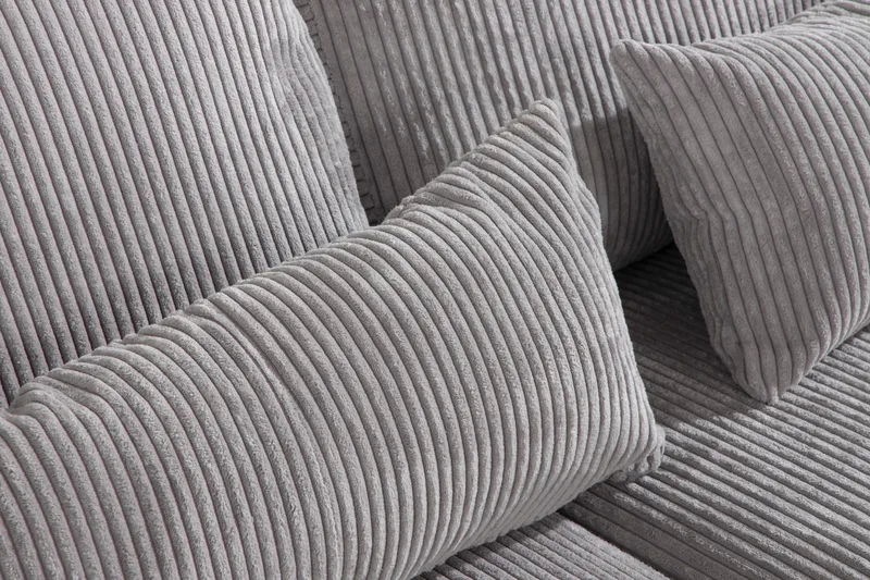 Copenhagen 4-seters Venstrevendt L-formet Divansofa i Manchester - Lys grå - Møbler - Sofaer - Sofaer med sjeselong - 4 seters sofa med divan