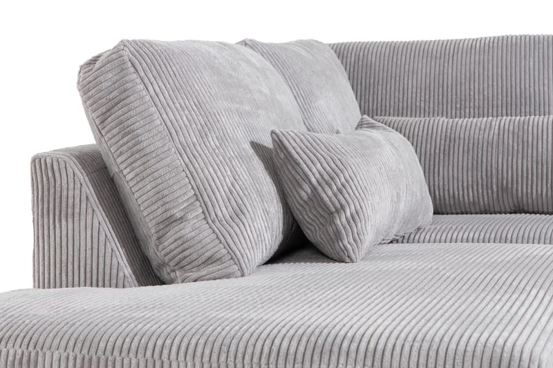 Copenhagen 4-seters Venstrevendt L-formet Divansofa i Manchester - Lys grå - Møbler - Sofaer - Sofaer med sjeselong - 4 seters sofa med divan