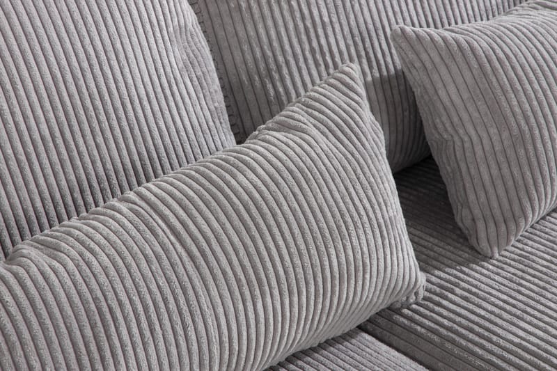Copenhagen 4-seters Venstrevendt L-formet Divansofa i Manchester - Lys grå - Møbler - Sofaer - Sofaer med sjeselong - 4 seters sofa med divan