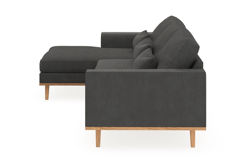 Copenhagen 4-seters Venstrevendt L-formet Divansofa i Manchester - Mørk grå - Møbler - Sofaer - Sofaer med sjeselong - 4 seters sofa med divan